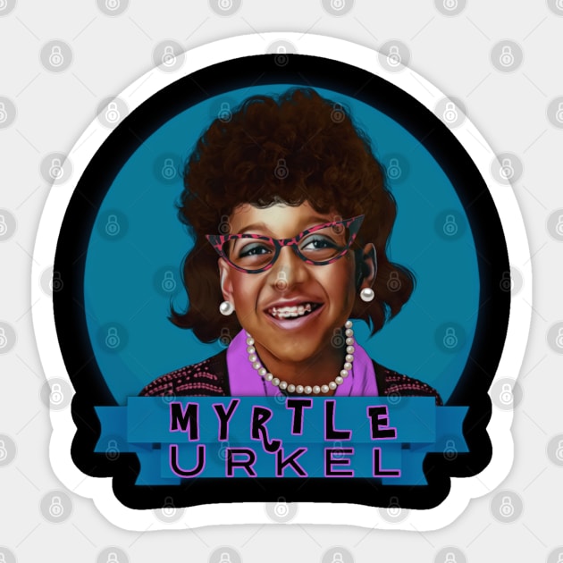 Myrtle Urkel Sticker by Indecent Designs